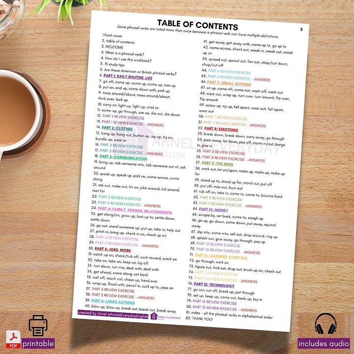 (PDF + Audio) BOOK 2: Your Phrasal Verb Journey | 179 phrasal verbs that every student needs to know product image (2)