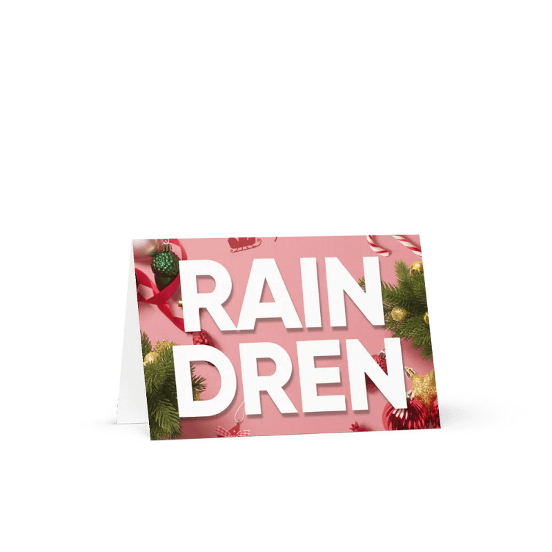 Raindren Greeting Card with Customisation