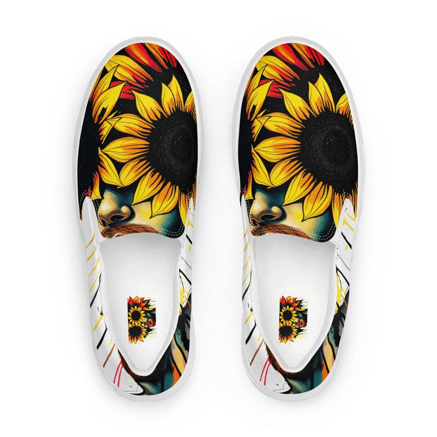 Van Gogh's Sunflowers, Men's Slip On canvas Shoes product image (1)