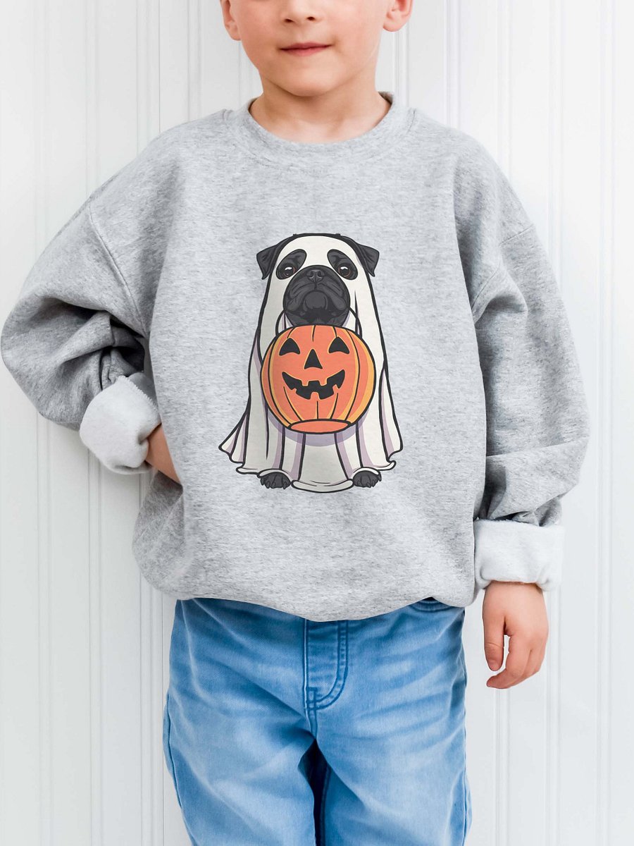Halloween Pug(Black) Youth Sweatshirt product image (1)