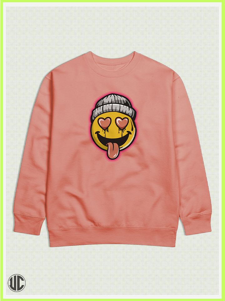 UnkoCon – No Filter Smiley Graphic Crew Neck Sweatshirt product image (1)