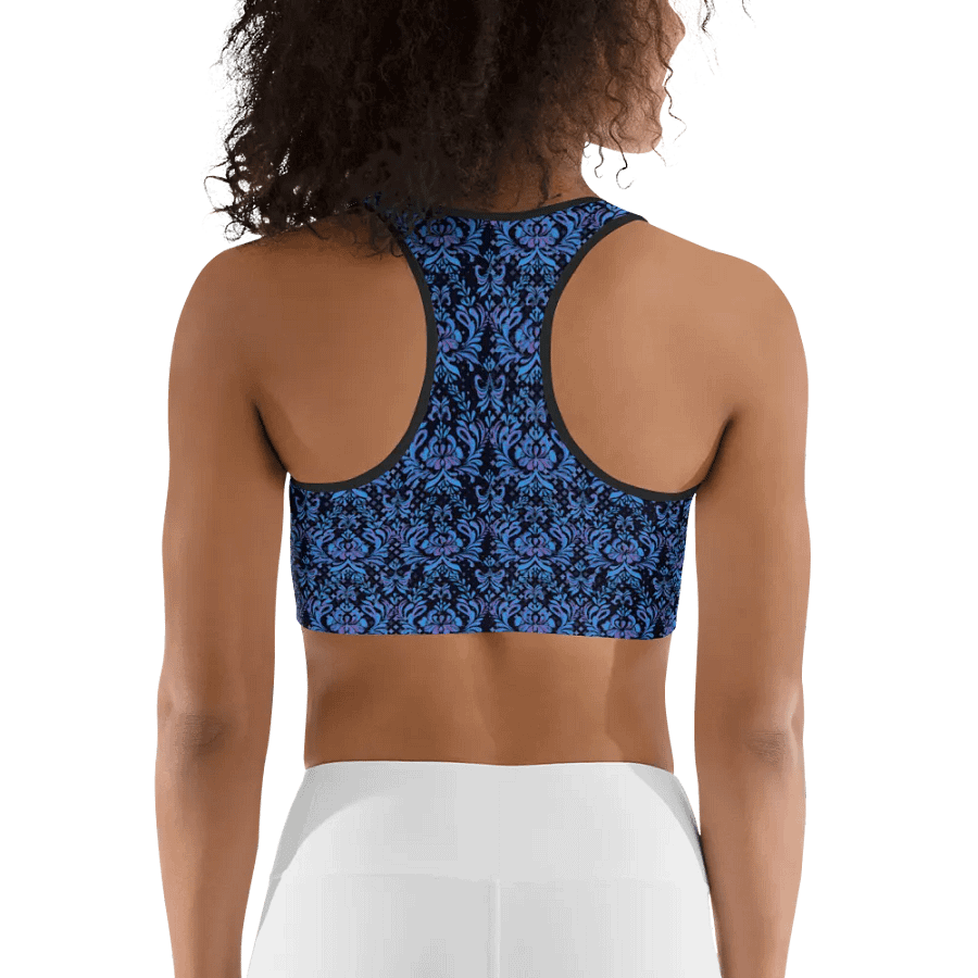 Navy All-Over Print Sports Bra product image (5)