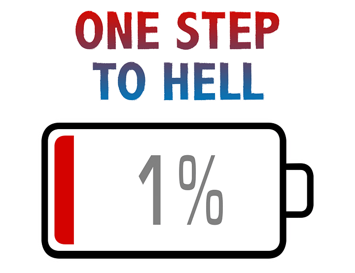 One Step To Hell with Battery at 1% T-Shirt product image (2)