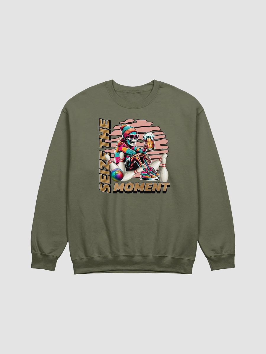 Seize The Moment Skeleton Beer Bowling Air-Spun Classic Crewneck product image (11)