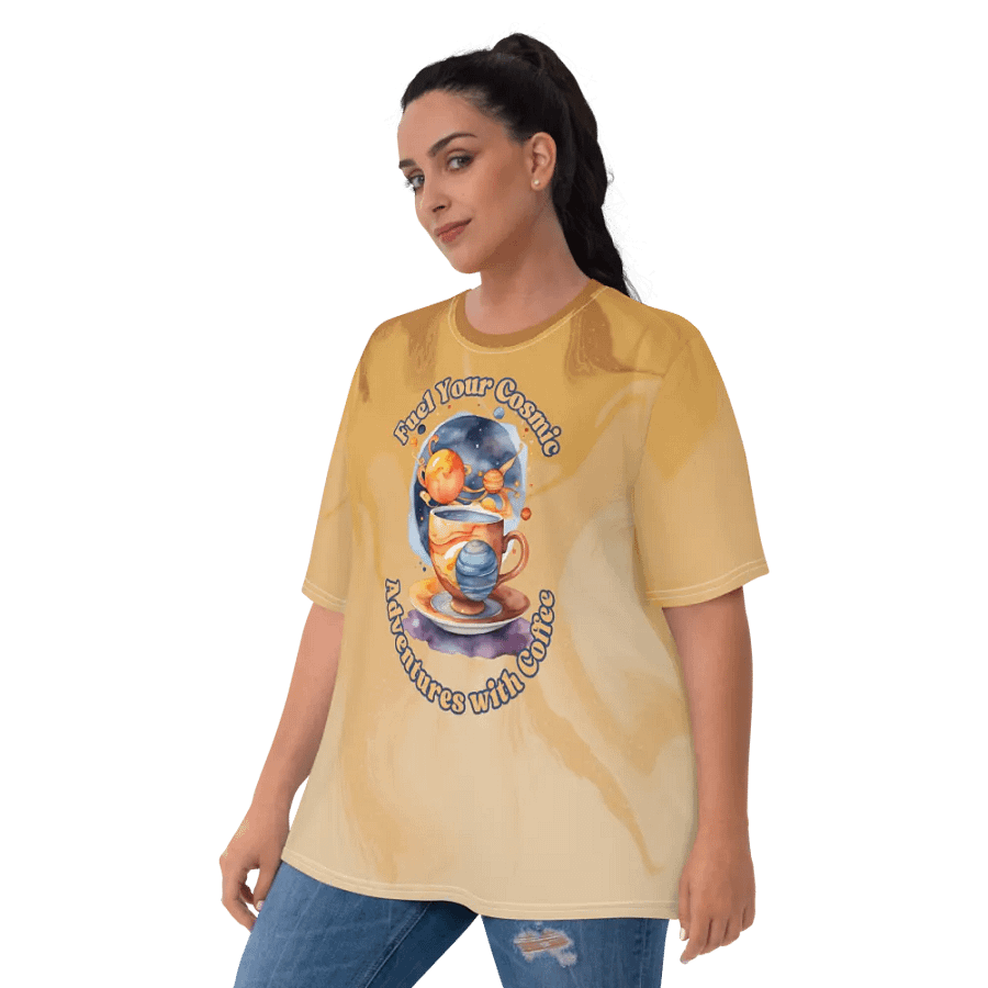 Fuel Your Cosmic Adventures with Coffee All Over Print T-shirt product image (6)