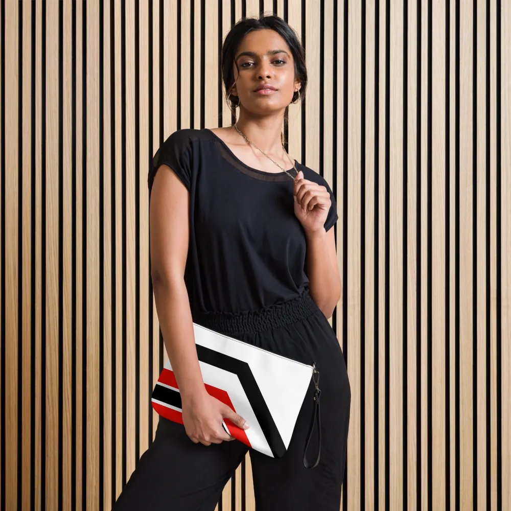 Black/White/Red Bent Color Lines Crossbody Bag product image (2)