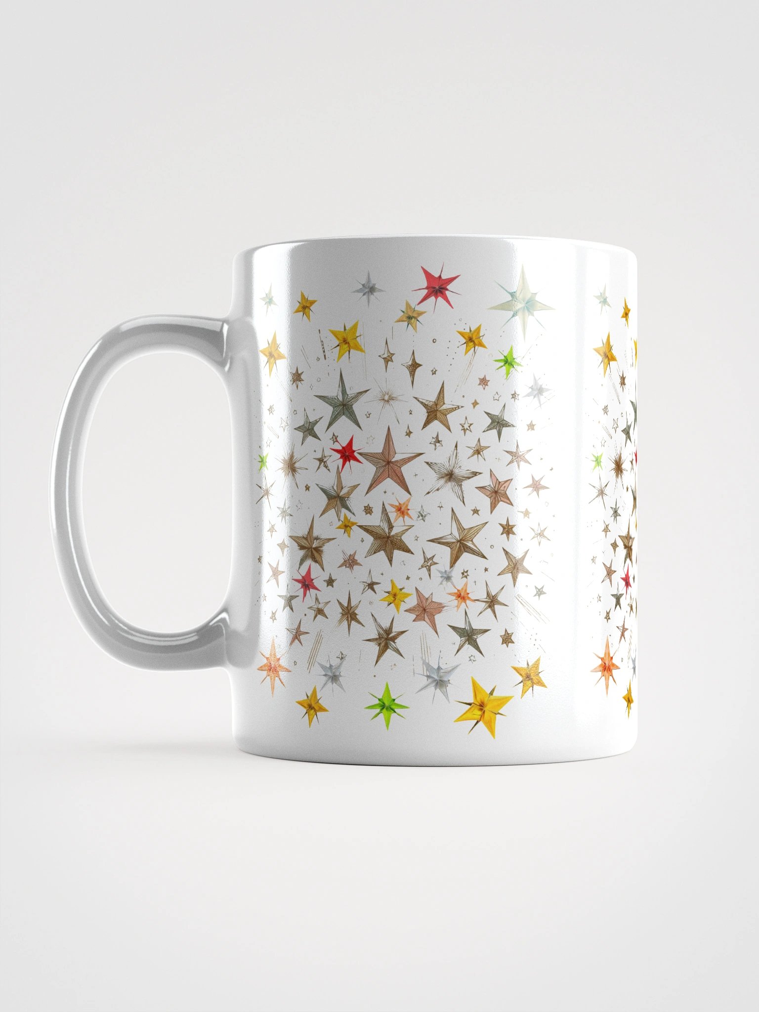 Stylish Star Design White Glossy Mug product image (17)
