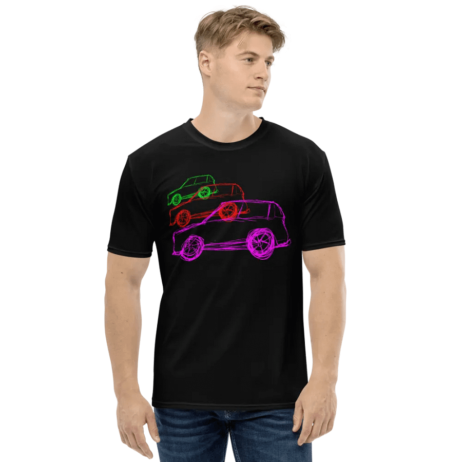 marcCAR T-Shirt green/red/pink/black Crew Neck T-Shirt product image (1)