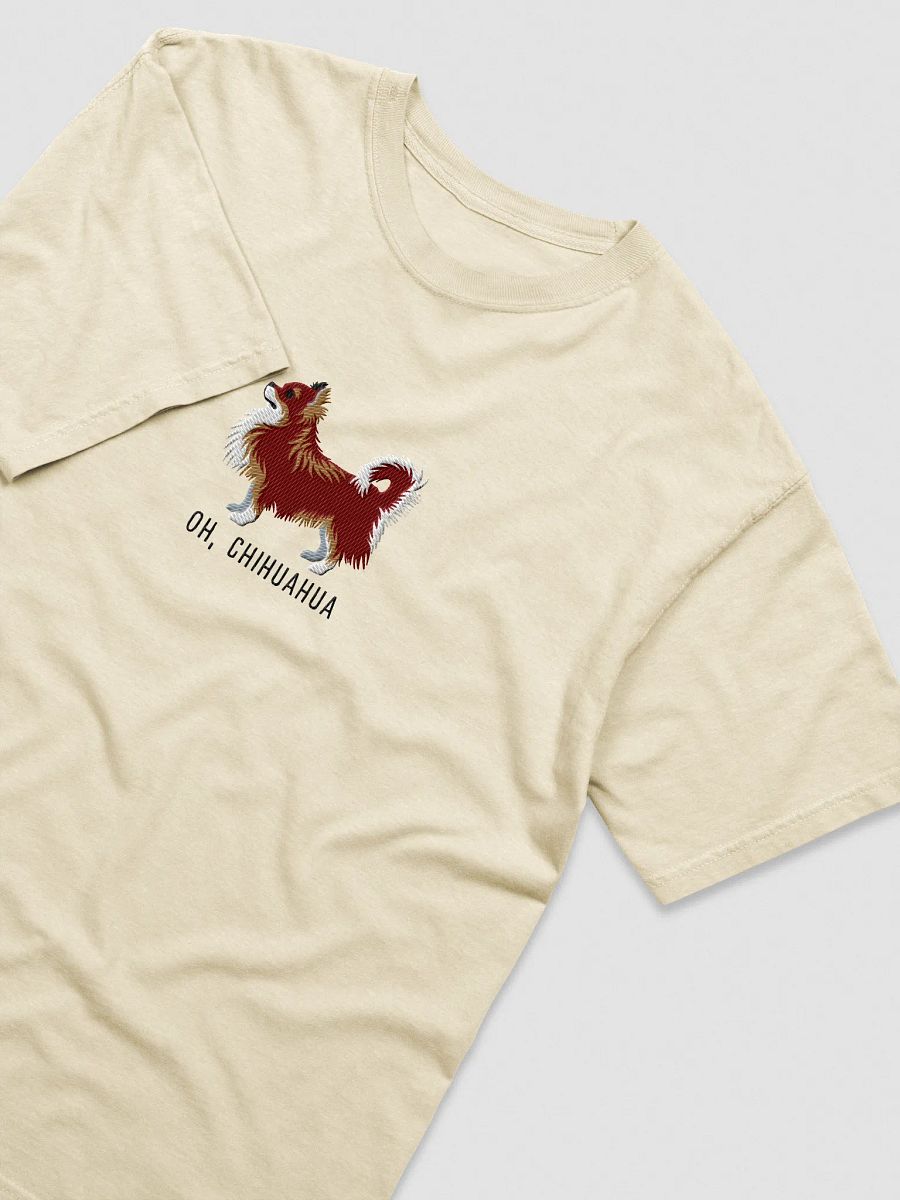 Oh, Chihuahua T-Shirt(Embroidered) of a Longhaired Chihuahua(Red Tricolor) product image (35)