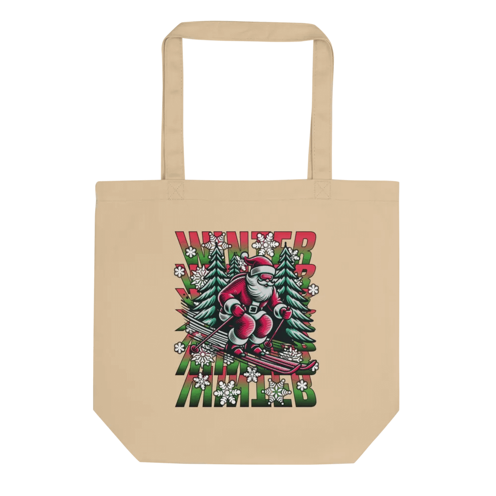 Winter Santa Skiing Wonderland Eco Tote Bag product image (1)