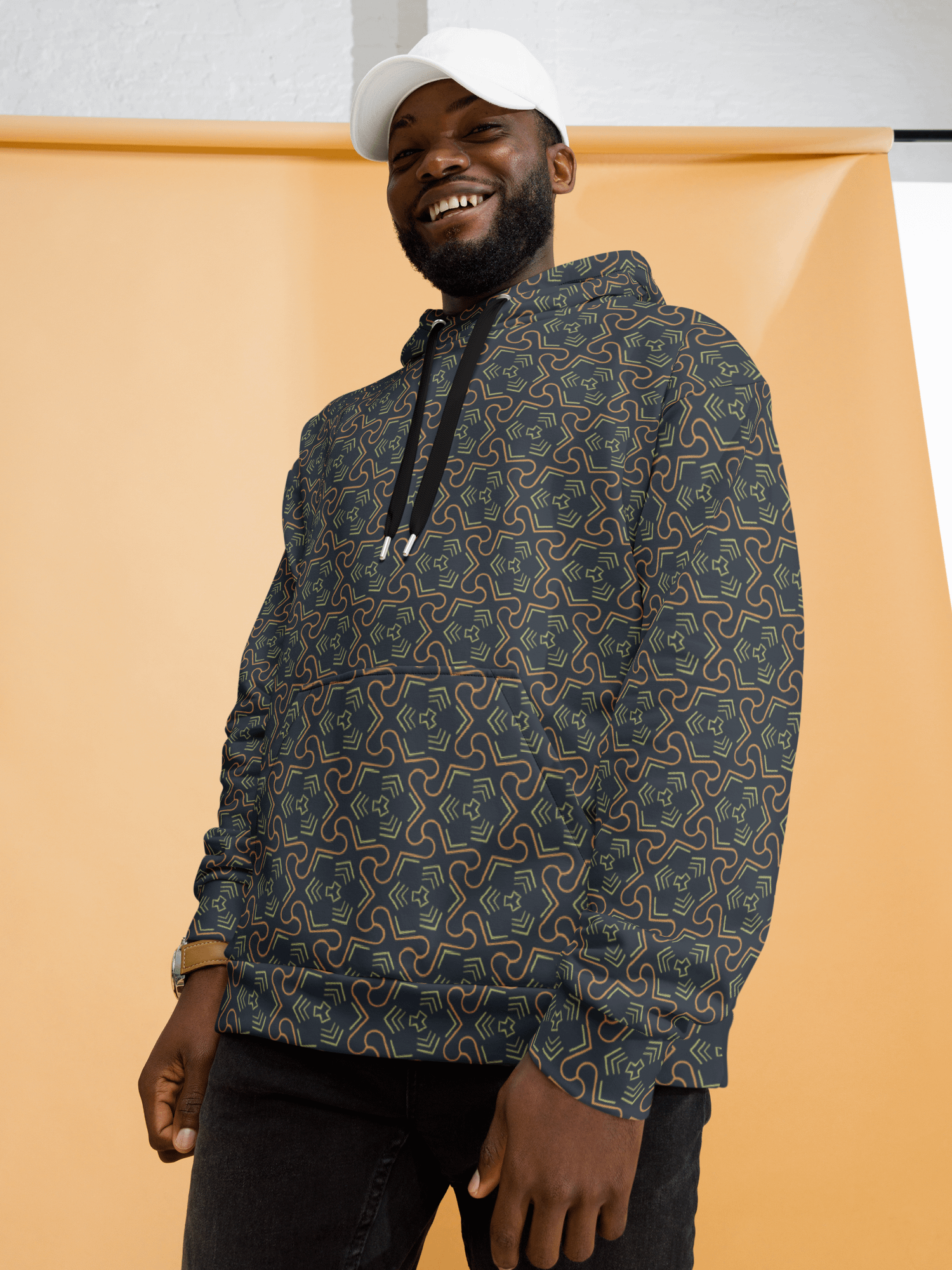 Groovy Grove Geometric Allover Print Hoodie for Men and Women product image (7)