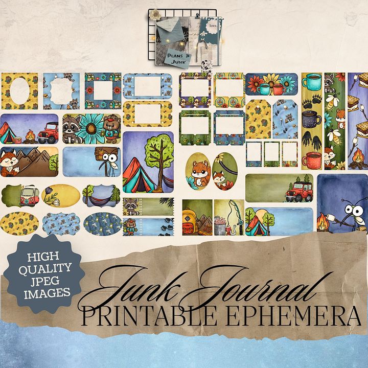 I'd Rather Be Camping - Printable Ephemera Set 1 V2 product image (1)