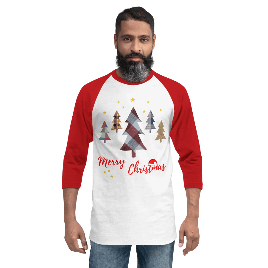 Happy Holidays in Christmas Fine Jersey Raglan Tee product image (59)