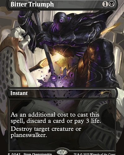 These are the promos for tonight's store championship
Bitter triumph for participating
Slick-shot Showoff for the top 8
Fable...