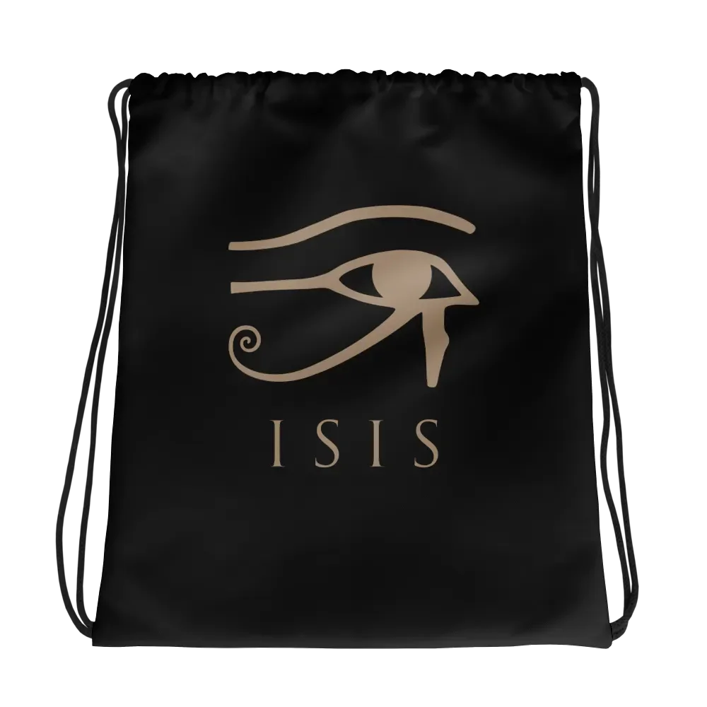 Isis Black Drawstring Backpack product image (1)