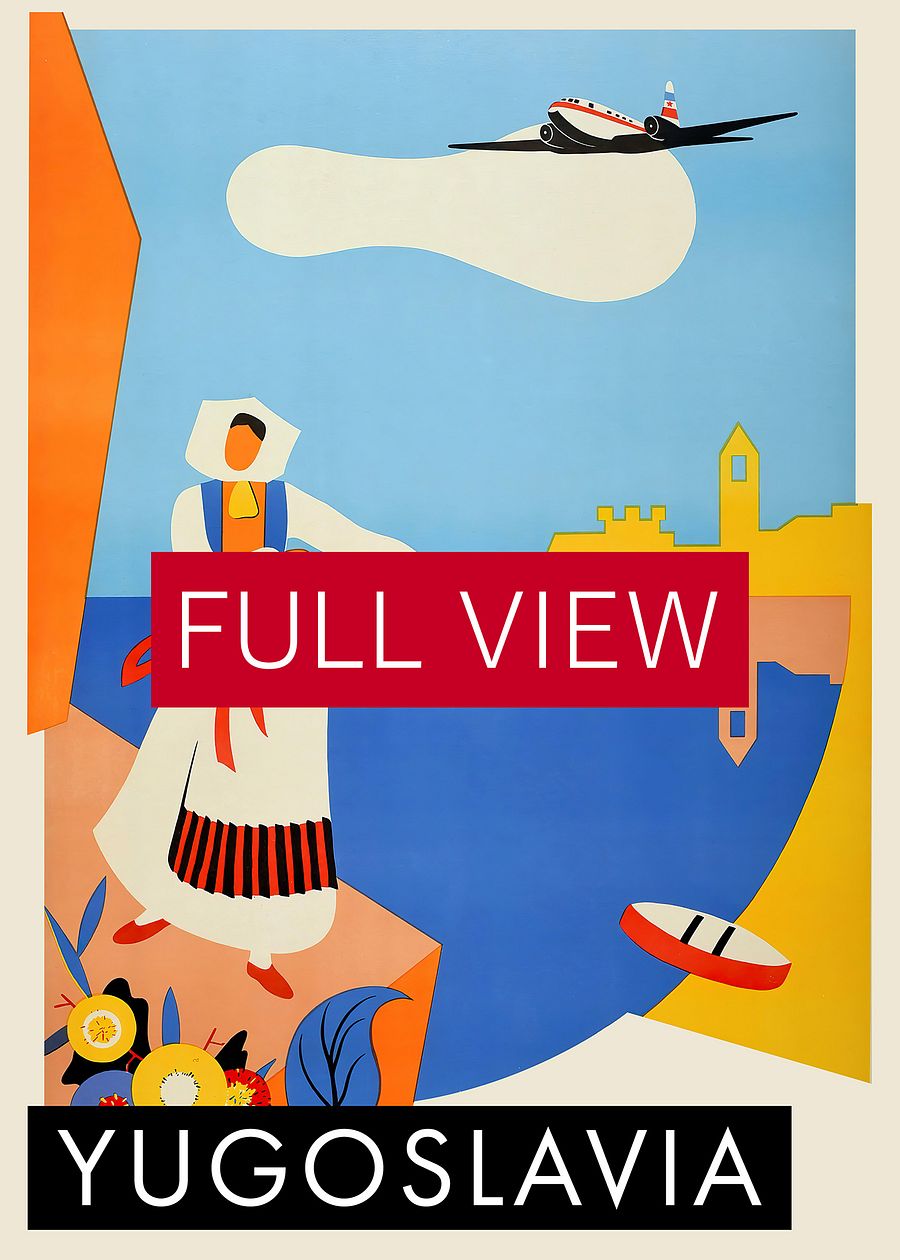Yugoslavia, 1952 — retro vintage travel poster, retro travel art, retro travel wall art, Croatia poster product image (3)
