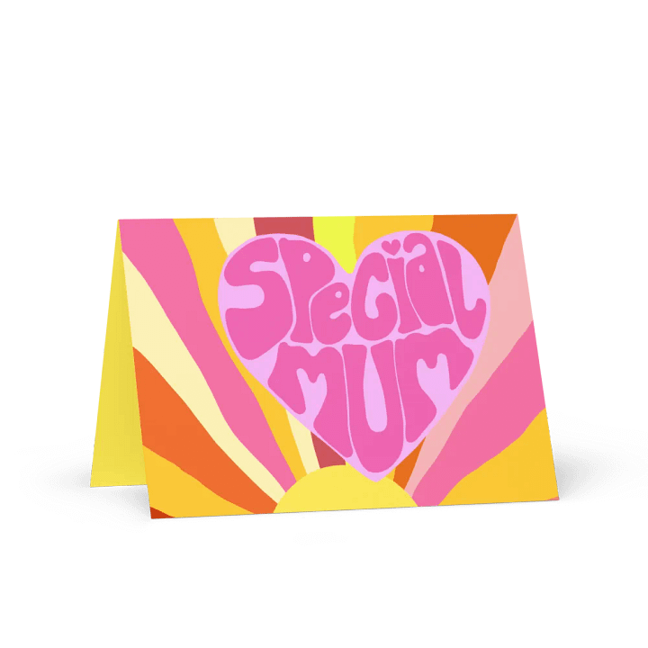 Special Mum pink retro landscape greetings card product image (1)