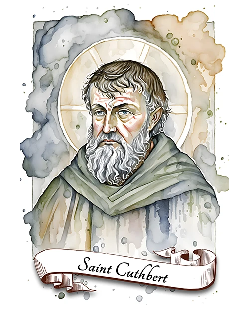 Saint Cuthbert of Lindisfarne Patron Saint of England, Sailors, Shepherds, Northumbria, Matte Poster product image (1)
