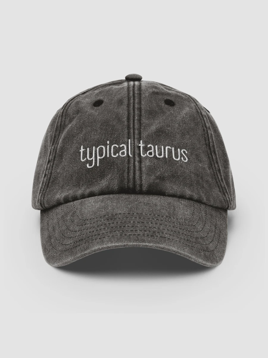 Typical Taurus Black on Black Vintage Wash Dad Hat product image (1)