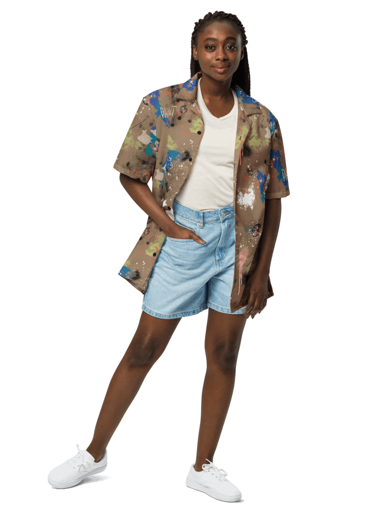 SplatterWear #5 Unisex Hawaiian Style Shirt/Mocha-Latte product image (4)
