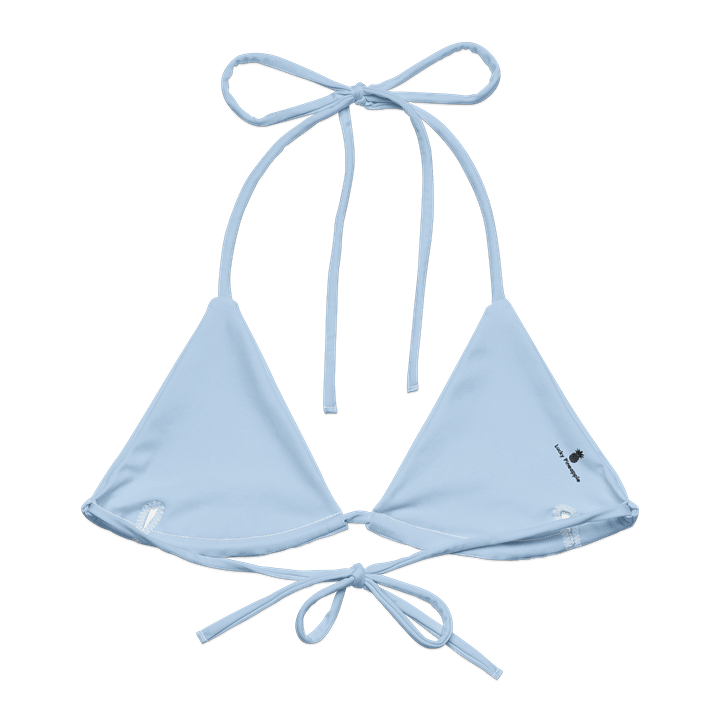 Baby Blue Solid Color String Bikini Top product image (2)