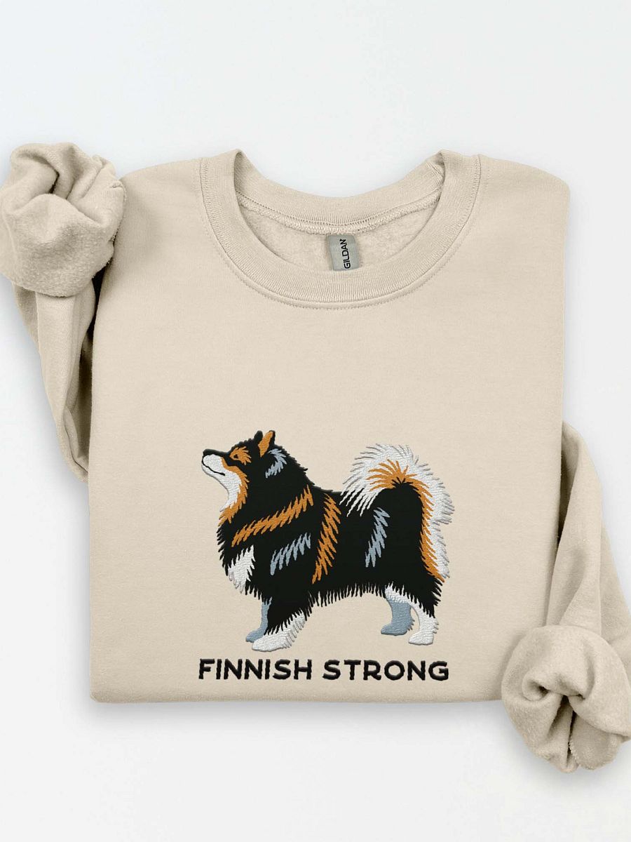 Finnish Strong Sweatshirt (Embroidered) of a Finnish Lapphund product image (1)