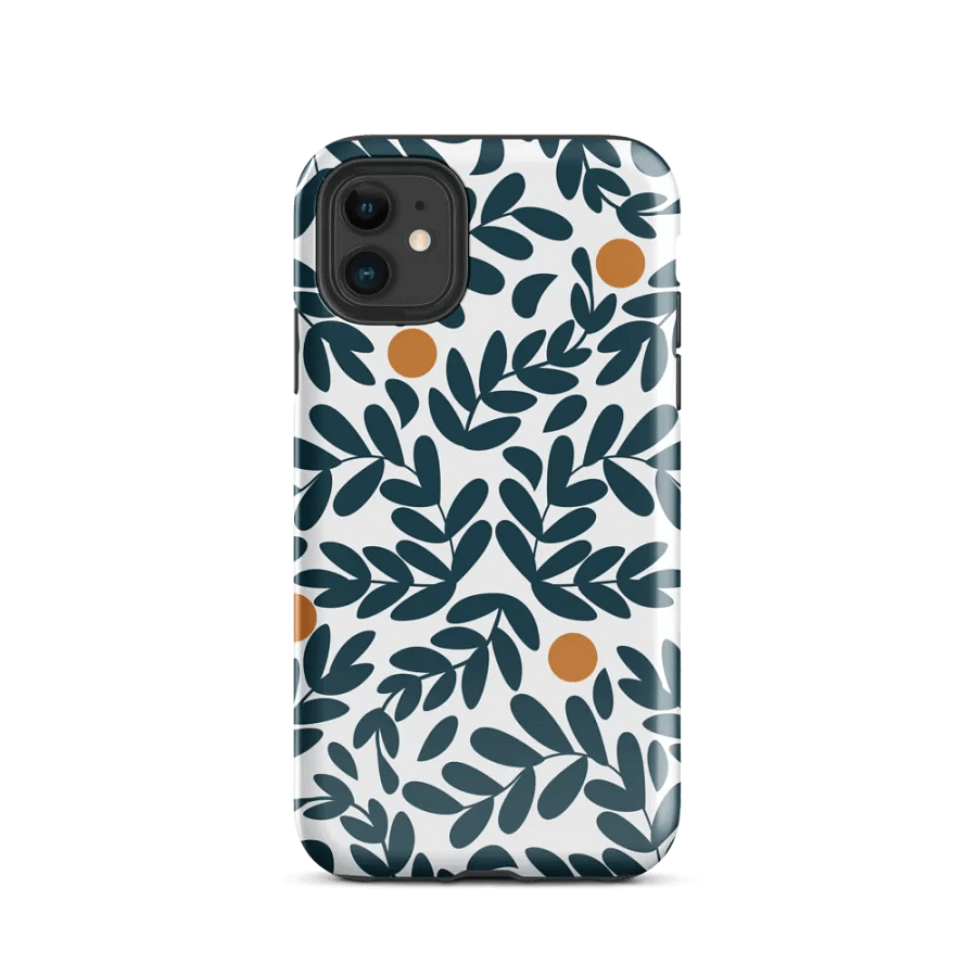 Stylish Blue Leaves iPhone Tough Case product image (47)