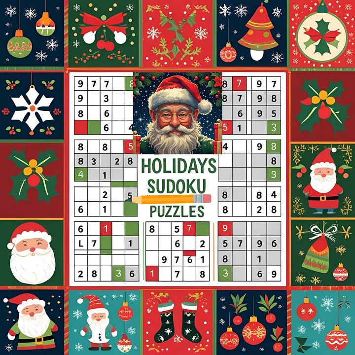 Deck the Grids - 120 Jolly Intermediate Sudoku for Christmas product image (1)