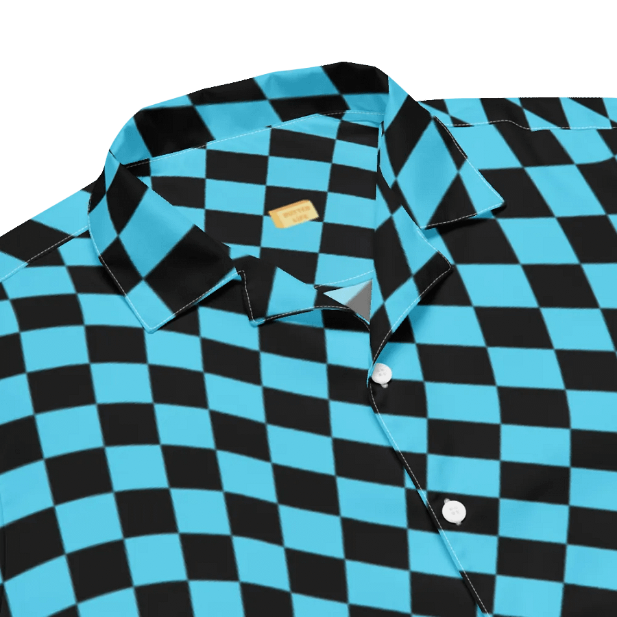 Vintage Retro Distorted Checkerboard Unisex Hawaiian Shirt product image (5)