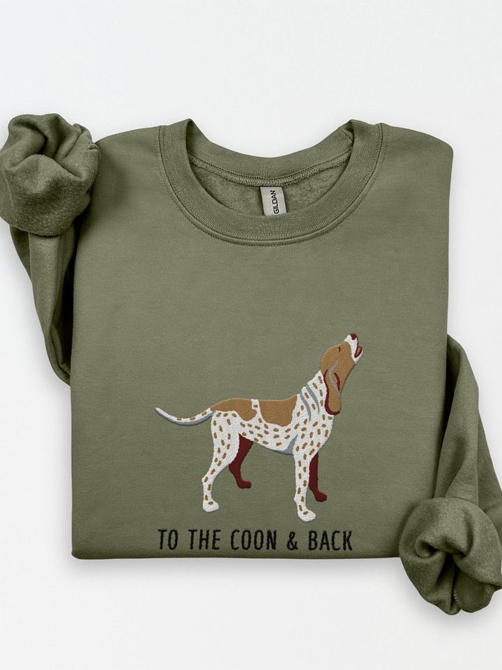 To the Coon & Back Sweatshirt (Embroidered) of a Redtick Coonhound product image (1)