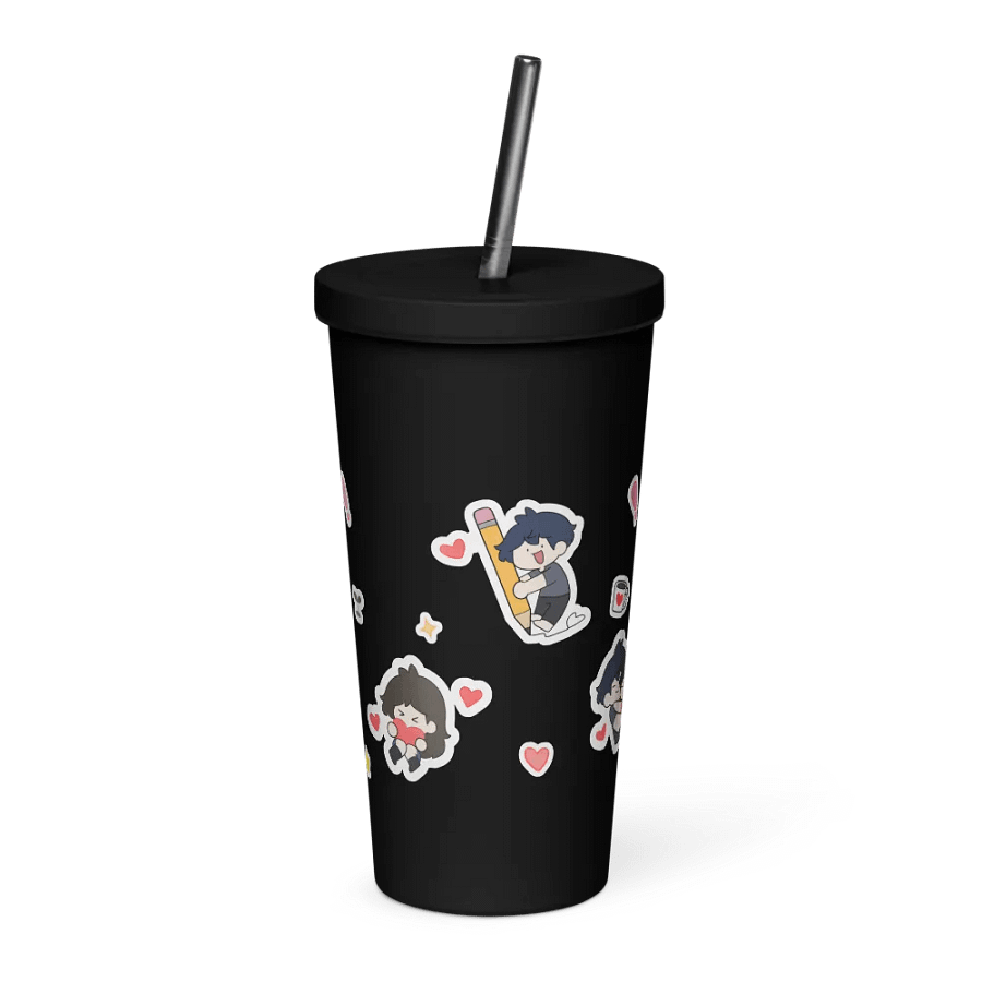 Sticker Design Insulated Tumbler with a Straw product image (5)