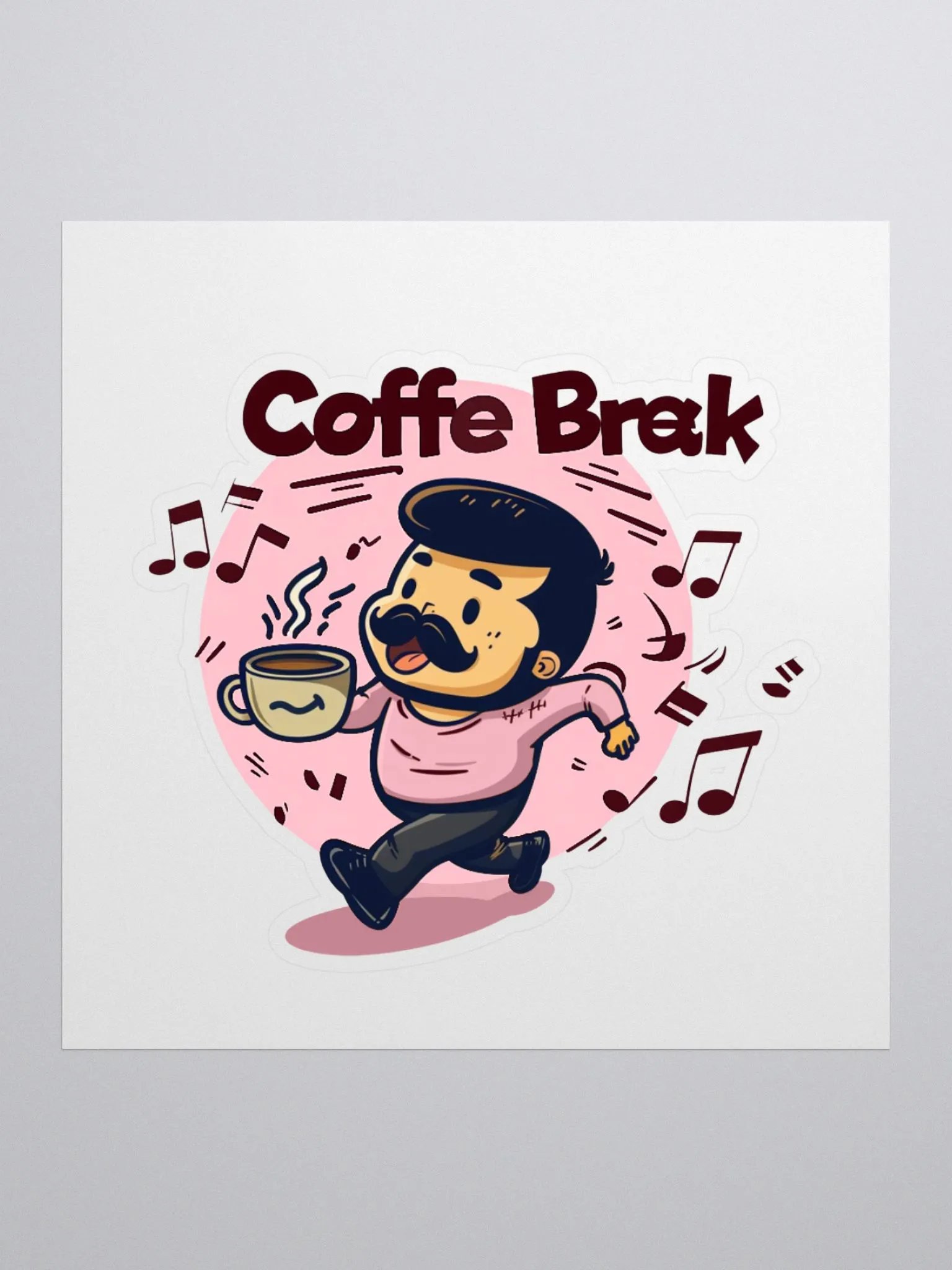 Coffee Break Pink Sticker product image (4)
