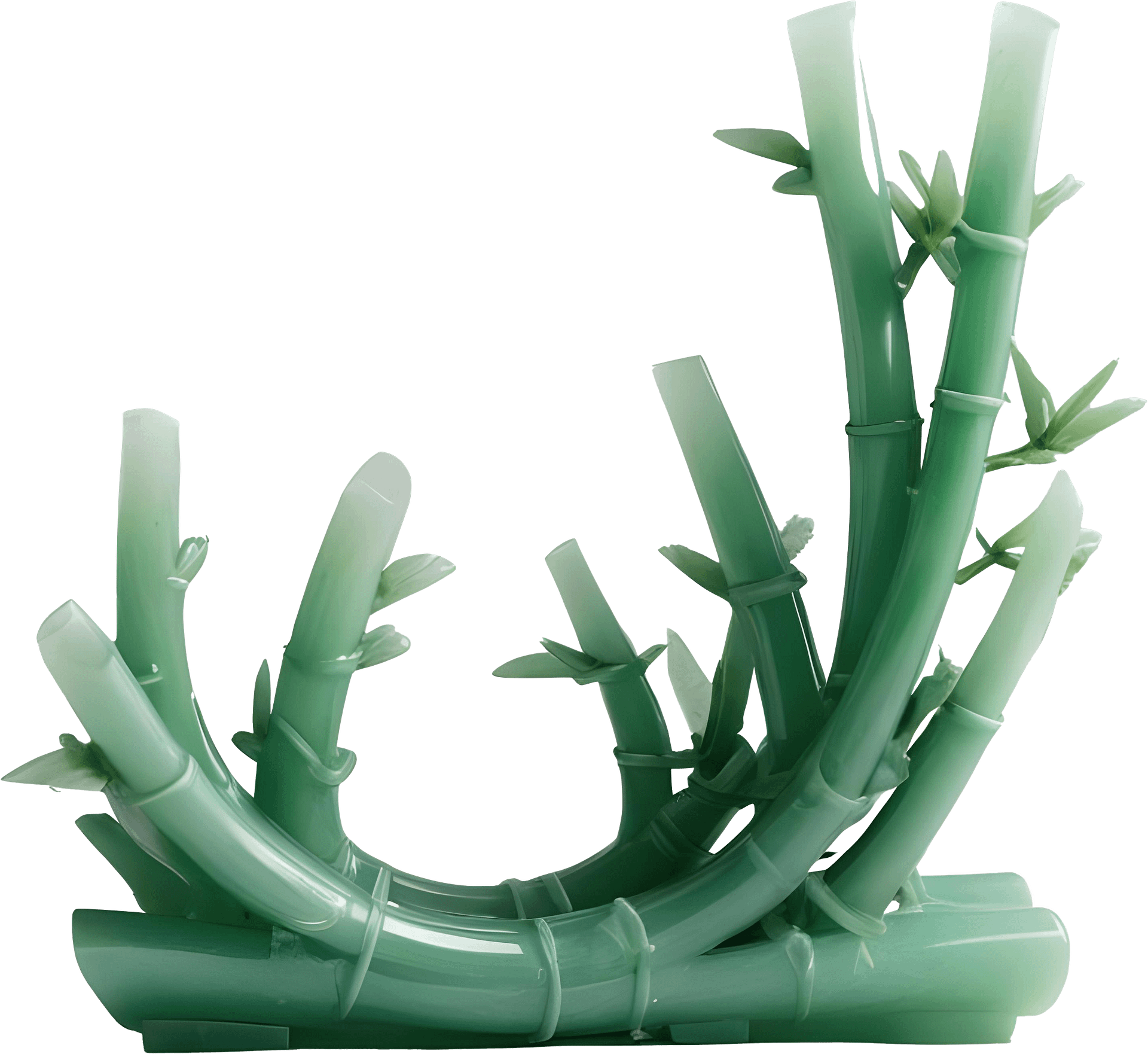 Jade Signature – Bamboo Sculpture in Green Jade PNG product image (1)