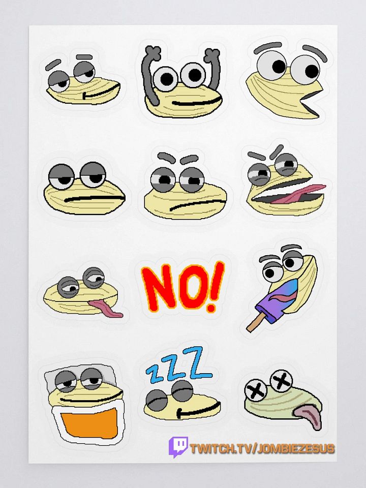 Jombie's Clam Stickers - Set #1 product image (1)