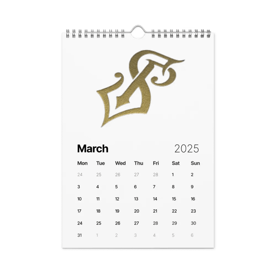 Golden Ornamental R 2025 Wall Calendar product image (9)