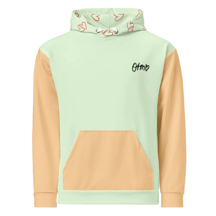 Orm Kornnaphat Heart Design Unisex Hoodie (Green and Brown) product image (1)