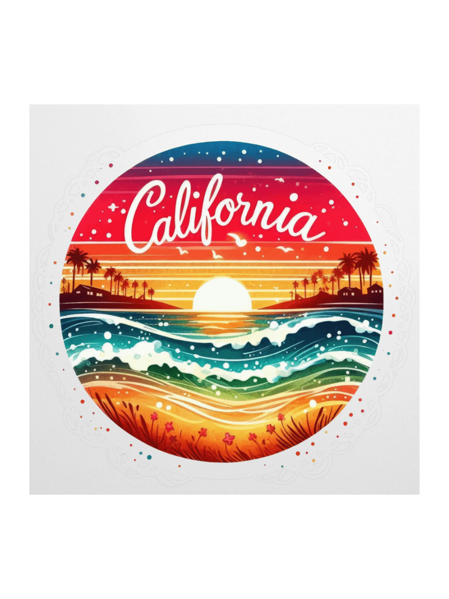 California Dreamin' Sunset Stickers product image (1)
