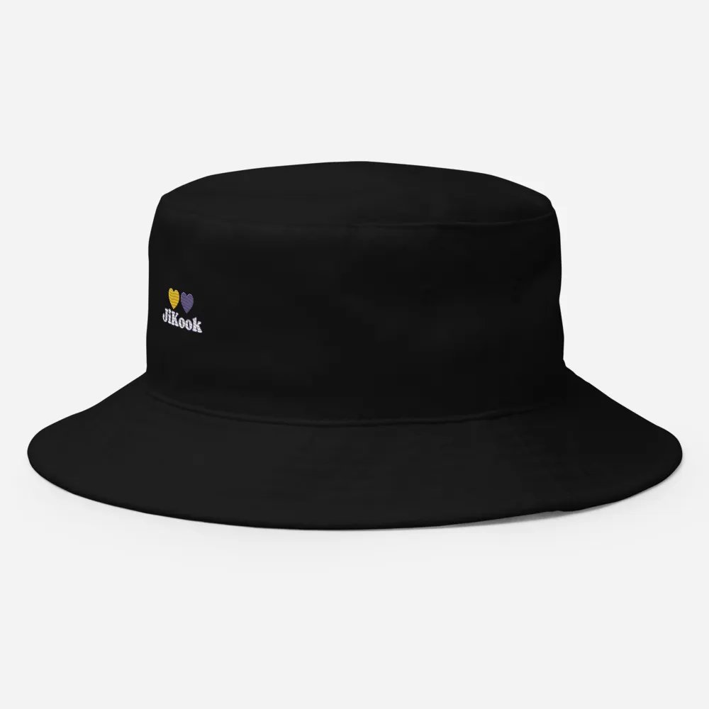 Purple and Gold hearts JiKook embroidered bucket hat product image (6)