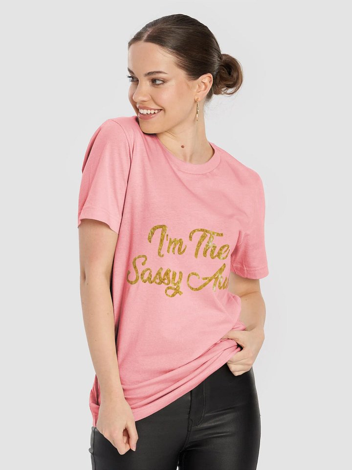 Sassy Aunt Glittery Pink Tee product image (51)