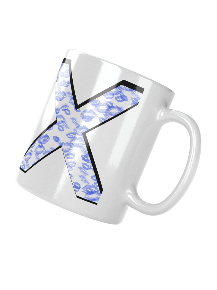 White X Blue Lipstick Kisses | Glossy White Mug product image (4)