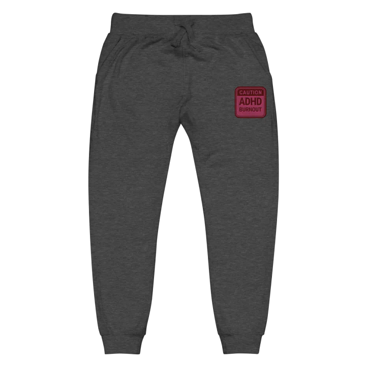 CAUTION: ADHD BURNOUT (rose design) embroidered unisex joggers product image (2)