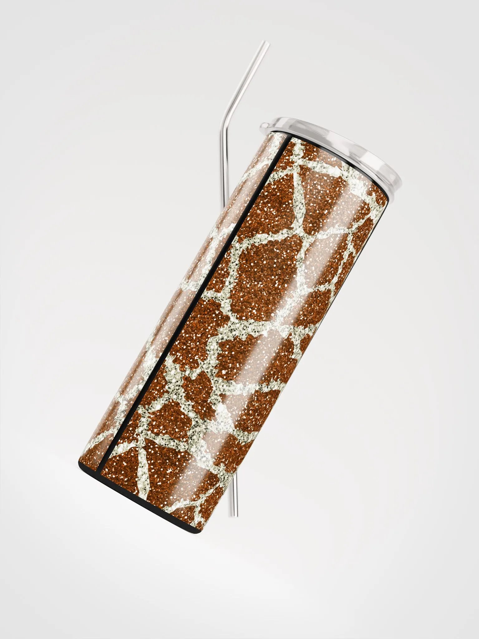 Unleash Your Style with our Giraffe Print Stainless Steel Tumbler | Eco-Friendly 20 oz Tumbler with Reusable Straw product image (4)