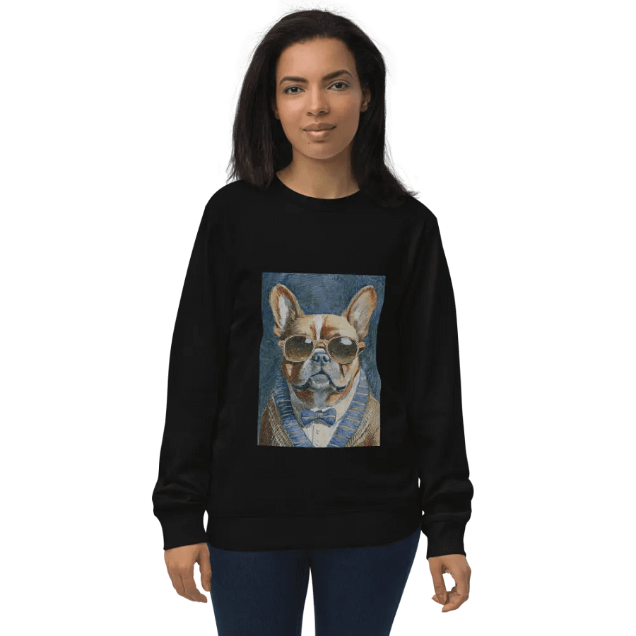 French Bulldog Sunglasses Painting - dogPXL Artistic series Unisex Organic Sweatshirt product image (2)