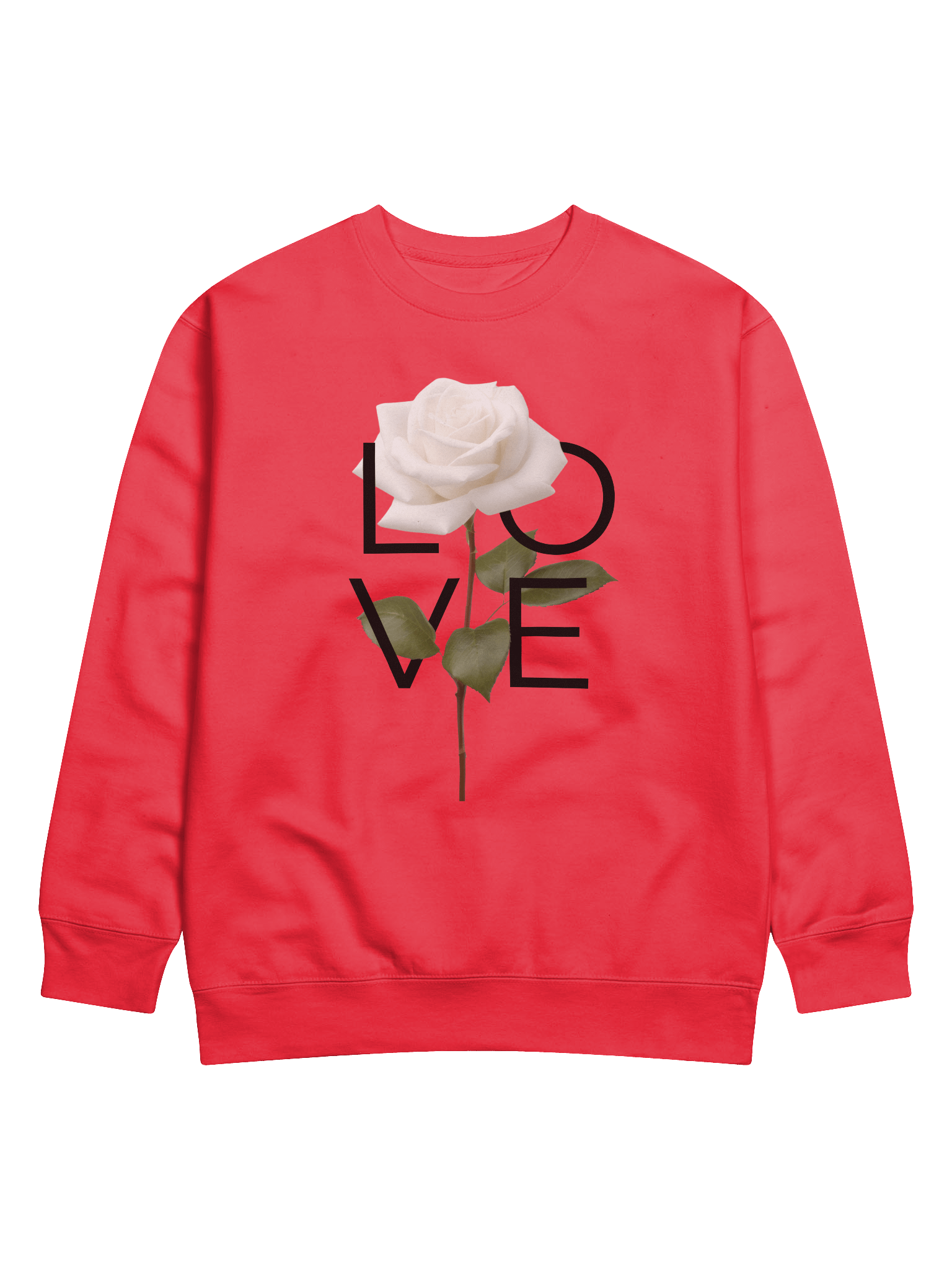 LOVE Rose Sweatshirt | 100% Cotton Heavyweight | White Rose Minimalist Design | Unisex Sizing | Cozy & Stylish Loungewear product image (1)