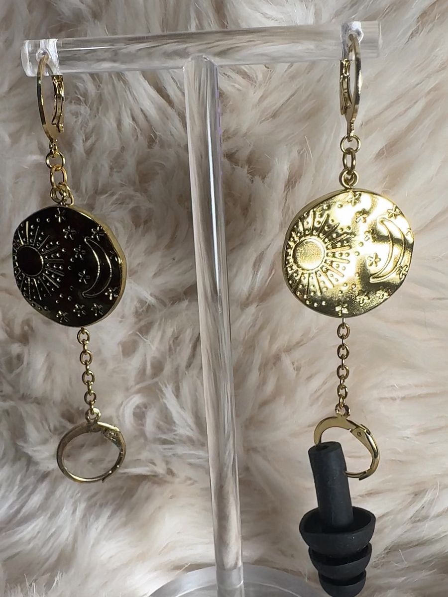 18k Gold Plated Sun Disk Bass Busterz Earrings product image (2)