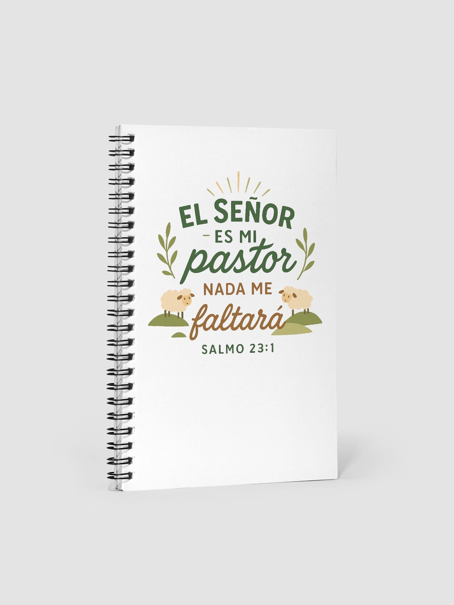 Christian Spiral Notebook – “El Señor es mi Pastor” – Spanish Psalm 23:1 product image (1)