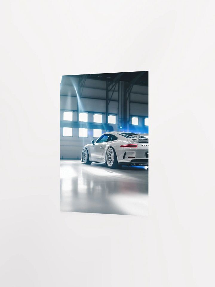 White Porsche 911 GTS parked in a white hall product image (27)