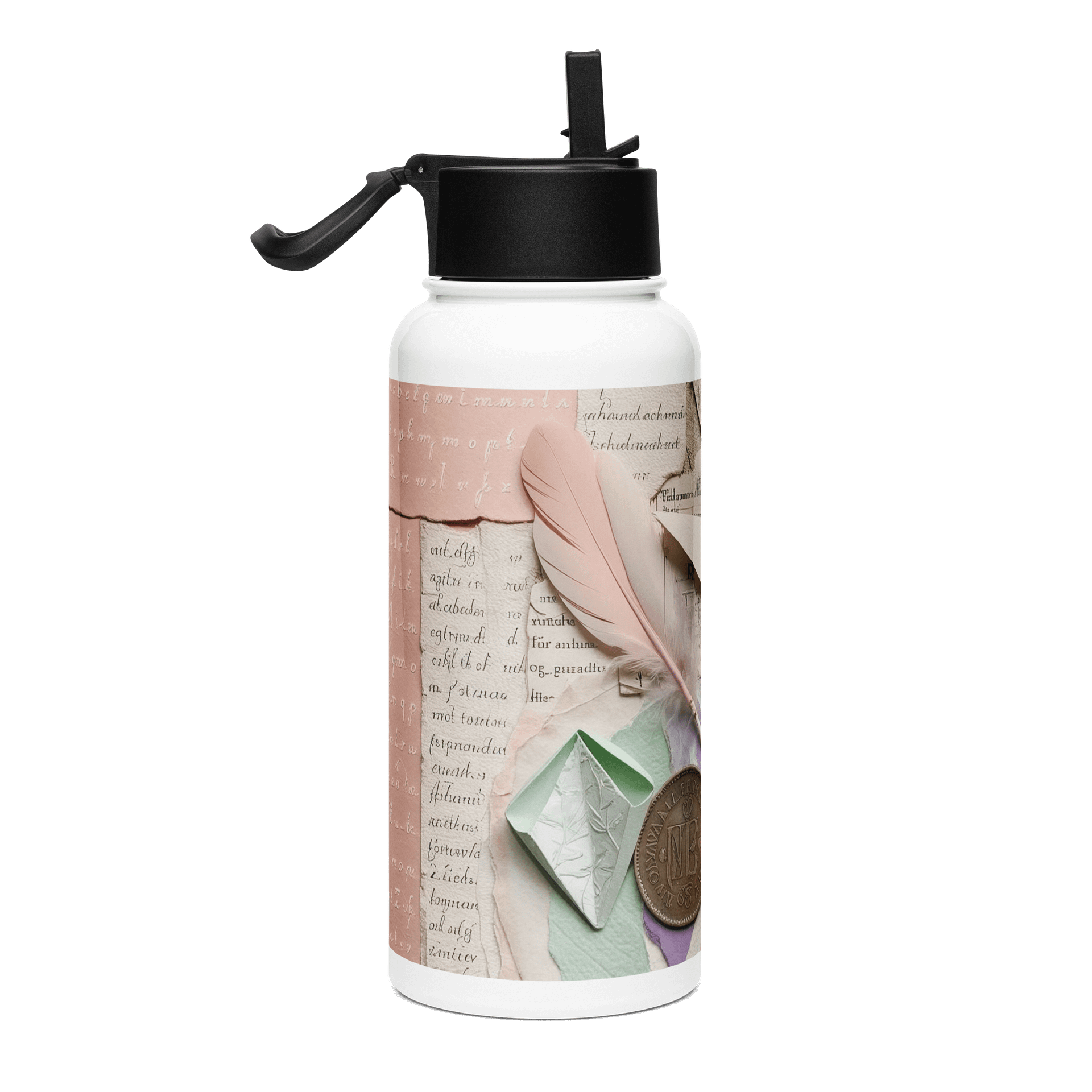 Dreams Folded in Paper Water Bottle #1 – For the Wanderers with Well-Worn Edges product image (4)