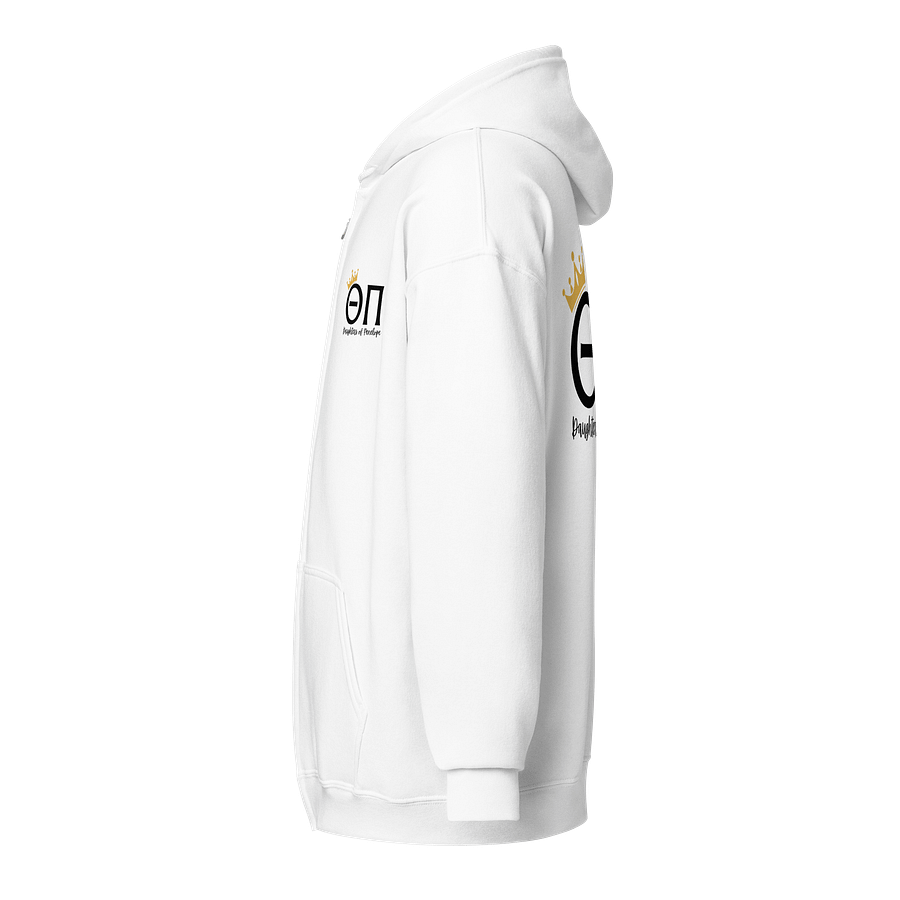 Theta Pi Zip Hoodie Black text product image (3)