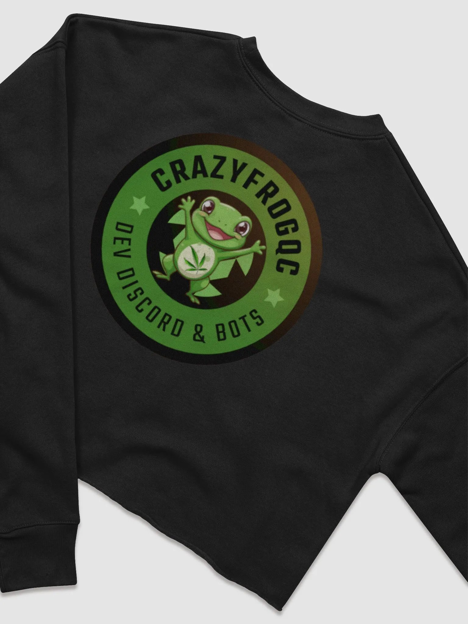 CrazyFrogQC Happy Frog Logo Women's Crop Sweatshirt product image (10)
